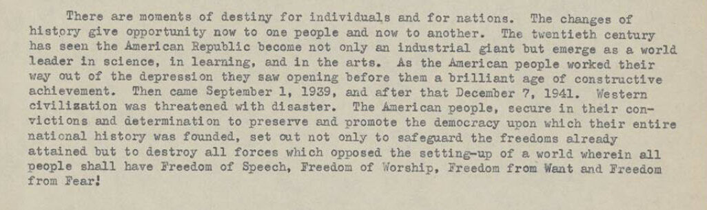 Text discussing the change of history, freedom, and civil rights in American society